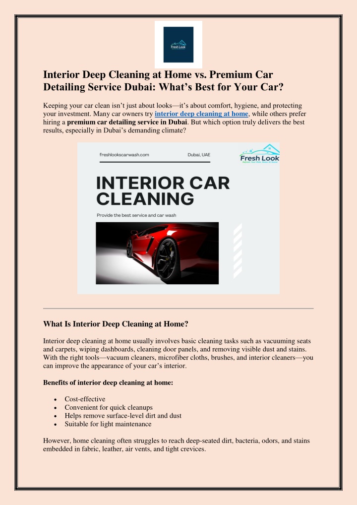 PPT - Interior Deep Cleaning at Home vs PowerPoint Presentation, free ...
