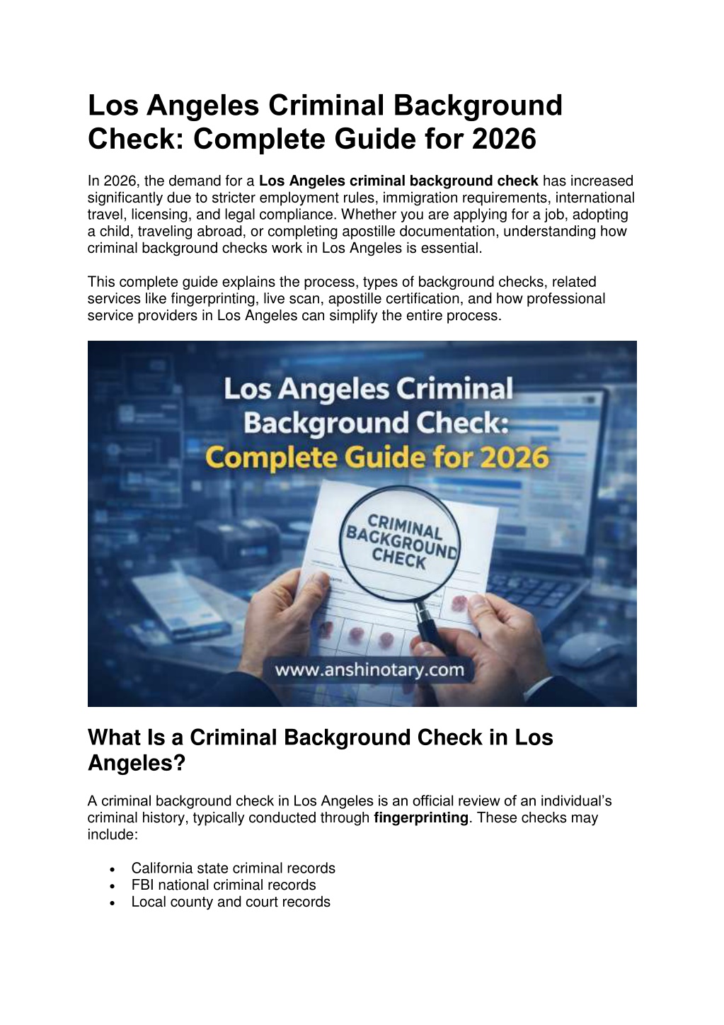 PPT - Los Angeles Criminal Background Check: Complete Guide for 2026 ...