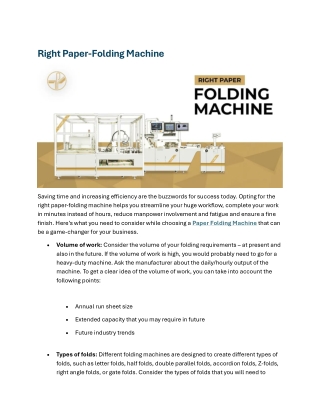 Right Paper-Folding Machine