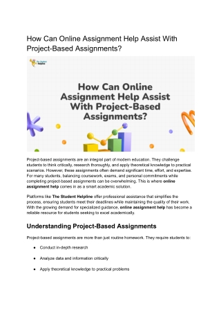 How Can Online Assignment Help Assist With Project-Based Assignments (1)