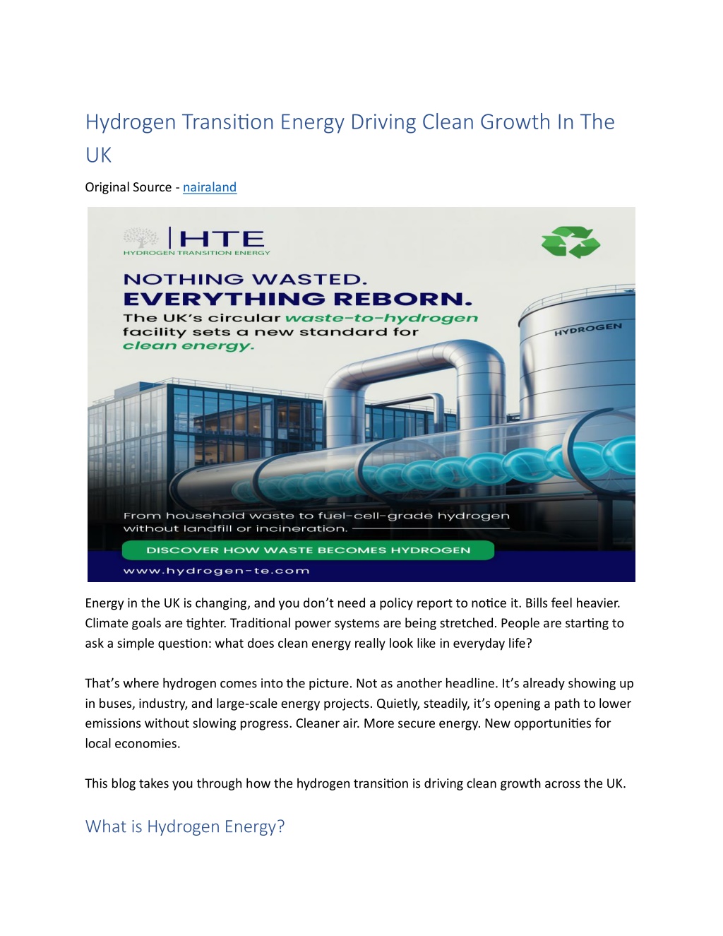 PPT - Hydrogen Transition Energy Driving Clean Growth In The UK ...