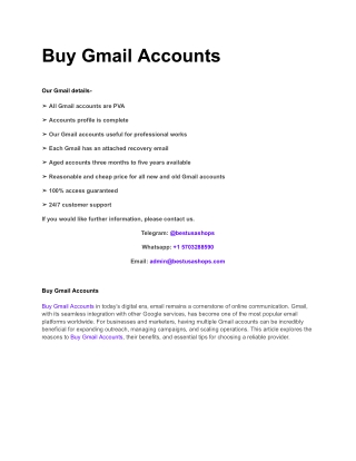 Buy Gmail Accounts