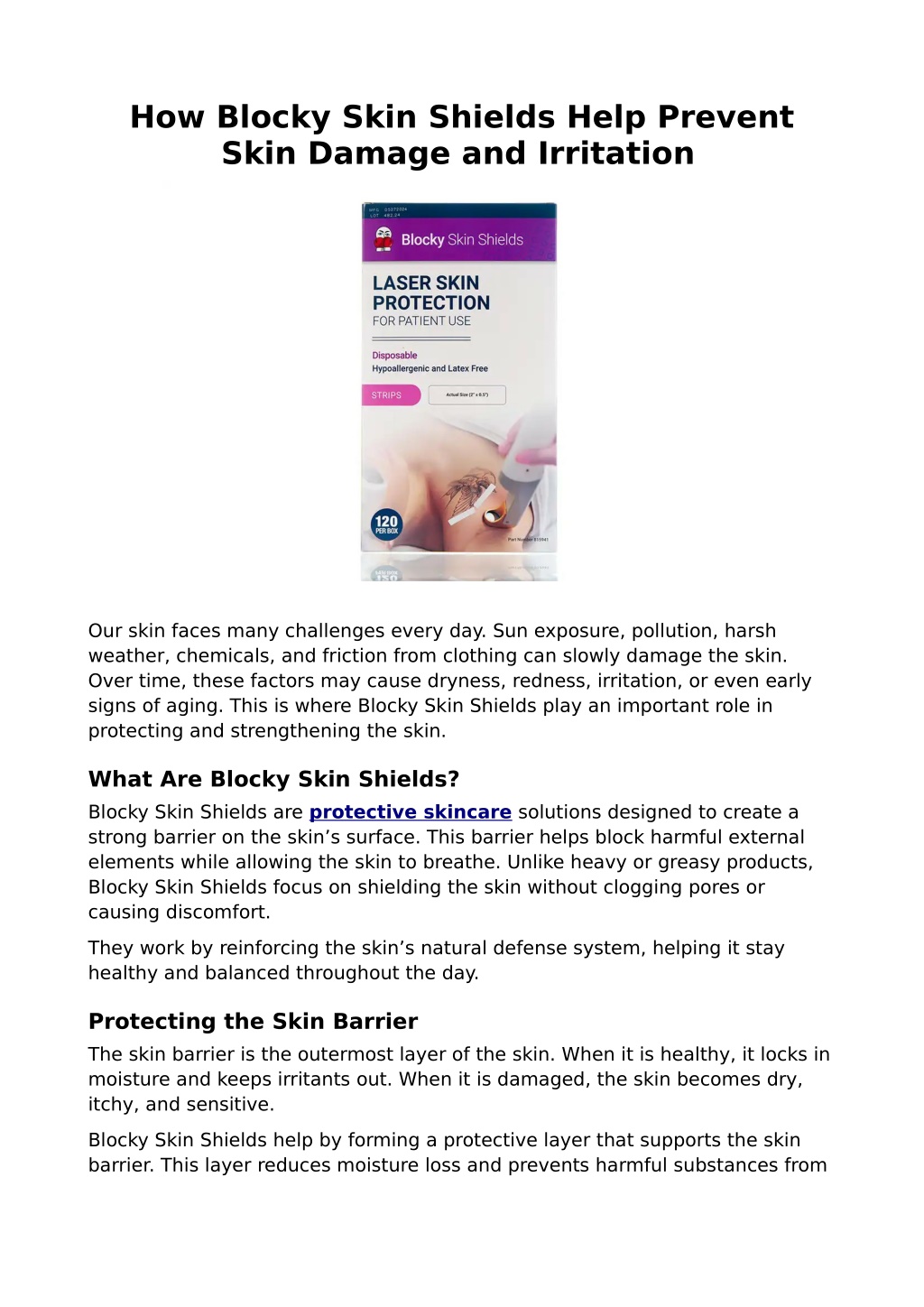 Block Inner Skin PPT - How Blocky Skin Shields Help Prevent Skin Damage and Irritation ...