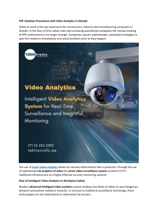 PPE Violation Prevention with Video Analytics in Sharjah