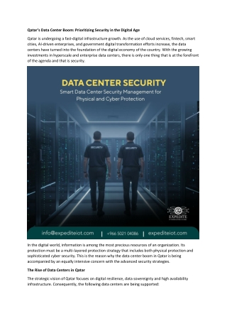Qatar’s Data Center Boom - Prioritizing Security in the Digital Age
