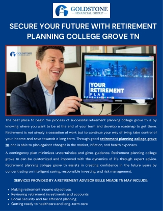 Secure Your Future with Retirement Planning College Grove TN