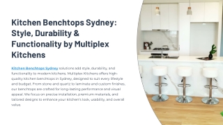 Kitchen Benchtops Sydney- Multiplex kitchens
