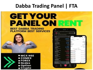 Dabba Trading Panel | FTA