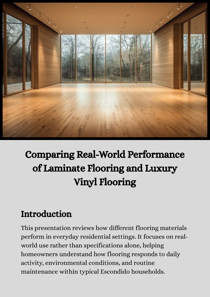 Real World Performance PPT - Comparing Real-World Performance of Laminate Flooring and Luxury ...