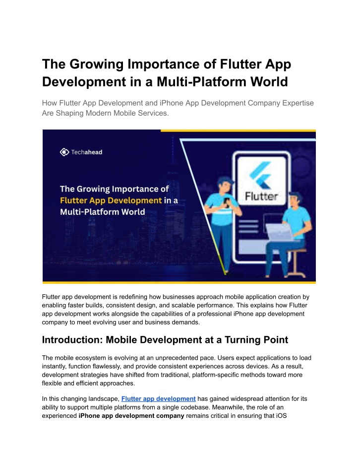 PPT - The Growing Importance of Flutter App Development in a Multi ...