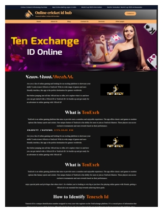 10Exch ID – Platform Information & General Guide