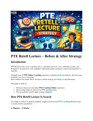 PTE Retell Lecture – Before & After Strategy