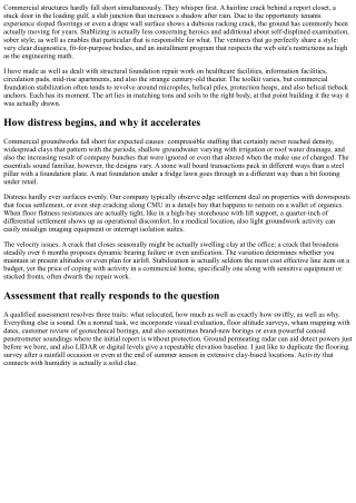 Commercial Foundation Stabilization: Examinations, Styles, and also Permits
