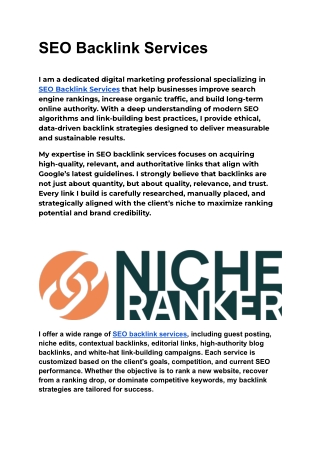 SEO Backlink Services