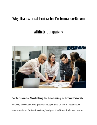 Why Brands Trust Emitra for Performance-Driven Affiliate Campaigns
