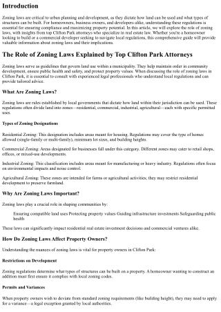 The Role of Zoning Laws Explained by Top Clifton Park Attorneys