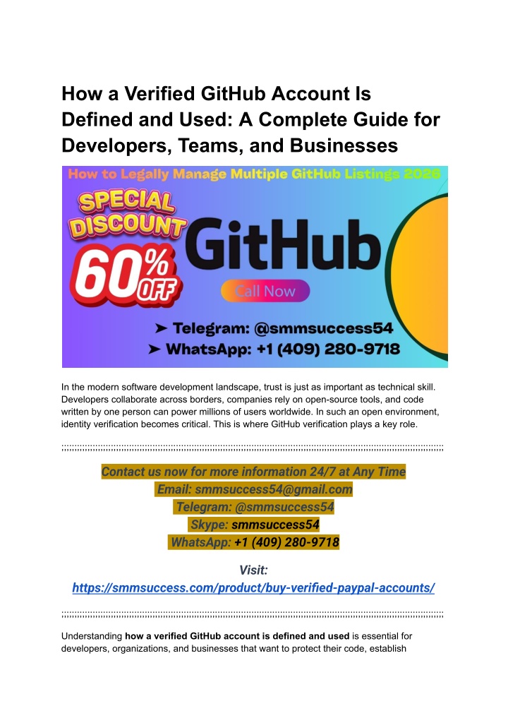 PPT - How a Verified GitHub Account Is Defined and Used_ A Complete ...