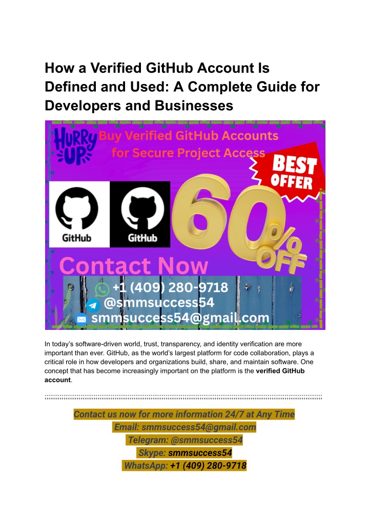 PPT - How a Verified GitHub Account Is Defined and Used_ A Complete ...