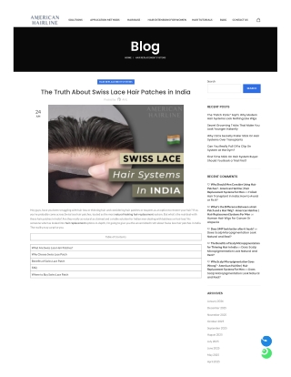 The Truth About Swiss Lace Hair Patches in India