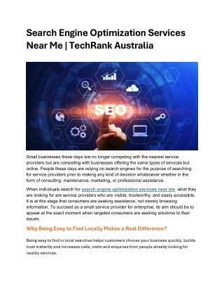 Search Engine Optimization services Near Me