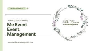 Me Event Event Management Power Point Presentation