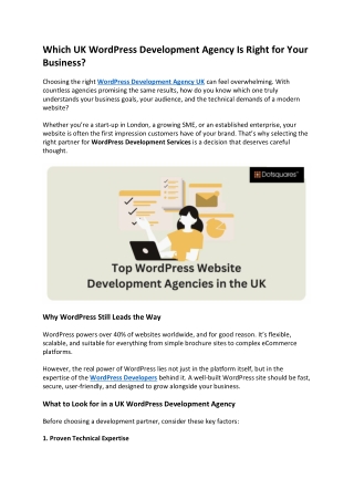 Which UK WordPress Development Agency Is Right for Your Business?