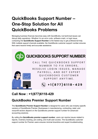 quickbooks support number one stop solution