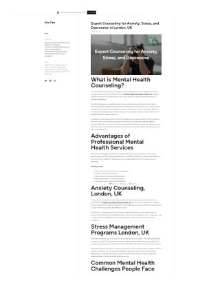 Expert Counseling for Anxiety, Stress, and Depression in London, UK