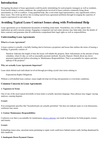 Avoiding Popular Lease Contract Concerns along with Qualified Aid