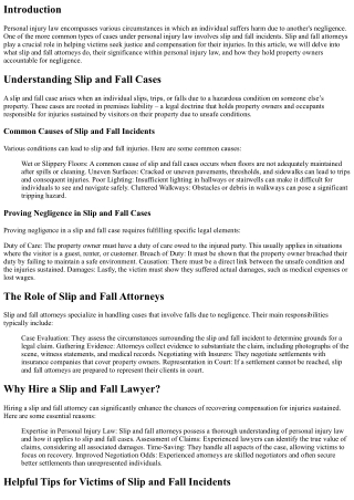 Slip and Fall Attorneys: Holding Property Owners Accountable for Negligence