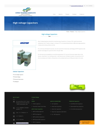 Unistar Power Capacitor, Unistar Power Capacitor Manufacturer, Supplier in India