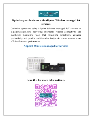 Optimize your business with Allpoint Wireless managed iot services