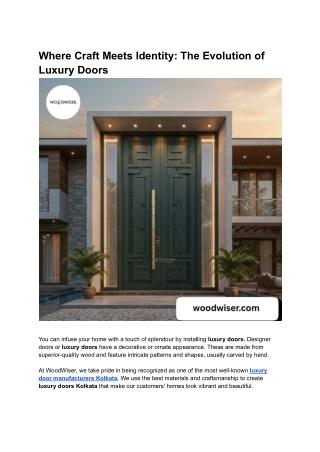 At the Threshold of Design: The Language of Luxury Doors