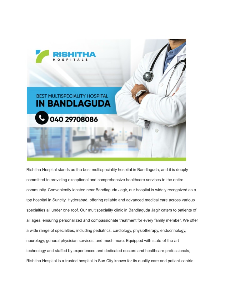 PPT - Best Multispeciality Hospital in Bandlaguda PowerPoint ...