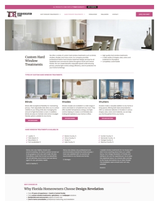 Custom Hard Window Treatments Florida with Blinds, Shades, Shutters by Design Revelation