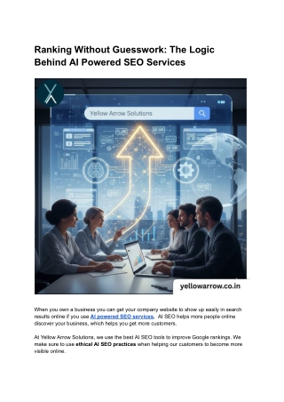 SEO With Clarity: How AI Powered SEO Services Replace Assumptions With Insights