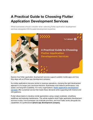 A Practical Guide to Choosing Flutter Application Development Services