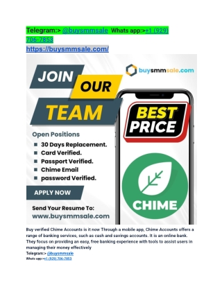 5 Best ->Places ->to ->Purchase-> Verified ->Chime ->Accounts->