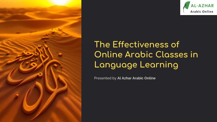 PPT - The Impact of Online Arabic Classes on Language Acquisition ...