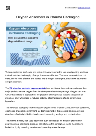 Oxygen Absorbers in Pharma Packaging