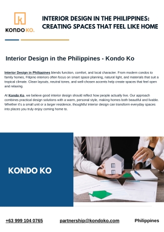 Interior Design in the Philippines Creating Spaces That Feel Like Home