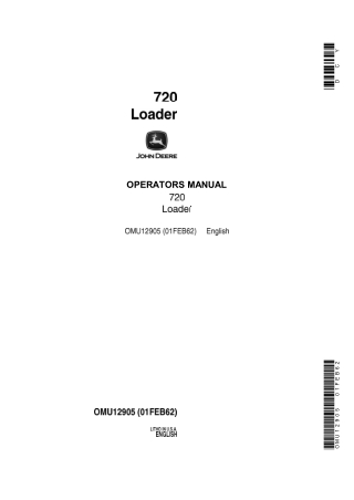 John Deere 720 Loader Operator’s Manual Instant Download (Publication No.OMU12905)