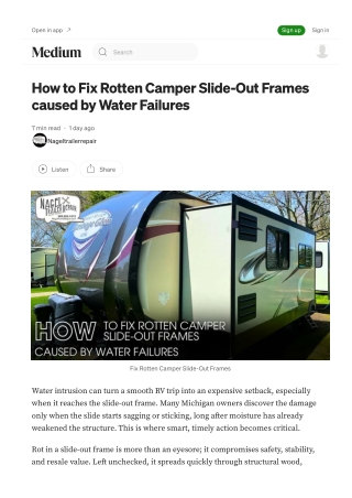 Your Local Solution for Camper Slide-Out Repair in Michigan