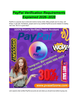 PayPal Verification Requirements Explained 2026–2028