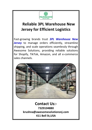Reliable 3PL Warehouse New Jersey for Efficient Logistics