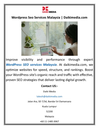 Wordpress Seo Services Malaysia Daikimedia