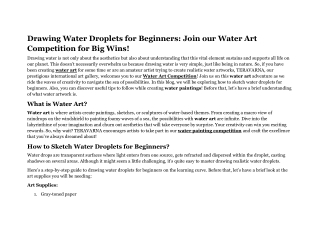 Drawing Water Droplets for Beginners_ Join our Water Art Competition for Big Wins