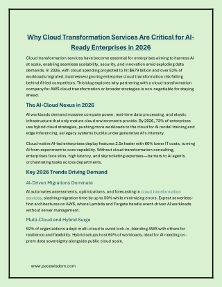 Why Cloud Transformation Services Are Critical for AI-Ready Enterprises in 2026?