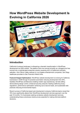 How WordPress Website Development Is Evolving in California 2026