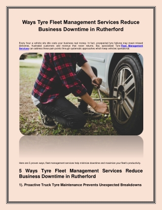 Ways Tyre Fleet Management Services Reduce Business Downtime in Rutherford